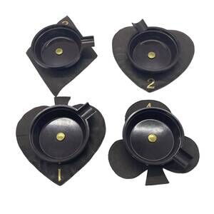 Vintage Art Deco Bakelite Ashtrays Lot Set Of 4 Poker Suits Mid Century Modern